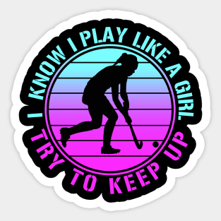 Vintage Hockey Girl Sticker